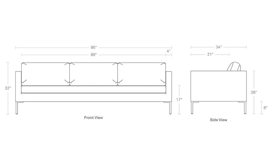paramount 95 inch sofa