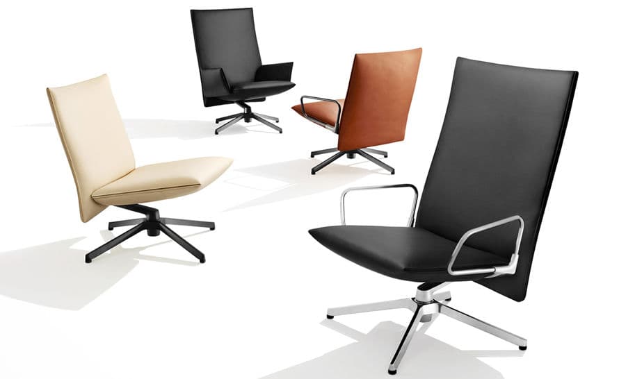 pilot low back lounge chair with loop arms
