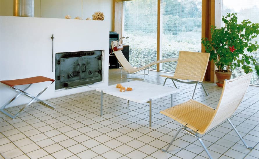 poul kjaerholm pk22 easy chair in wicker