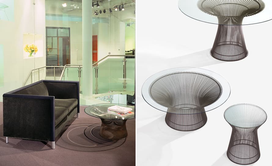 platner 36" bronze coffee table