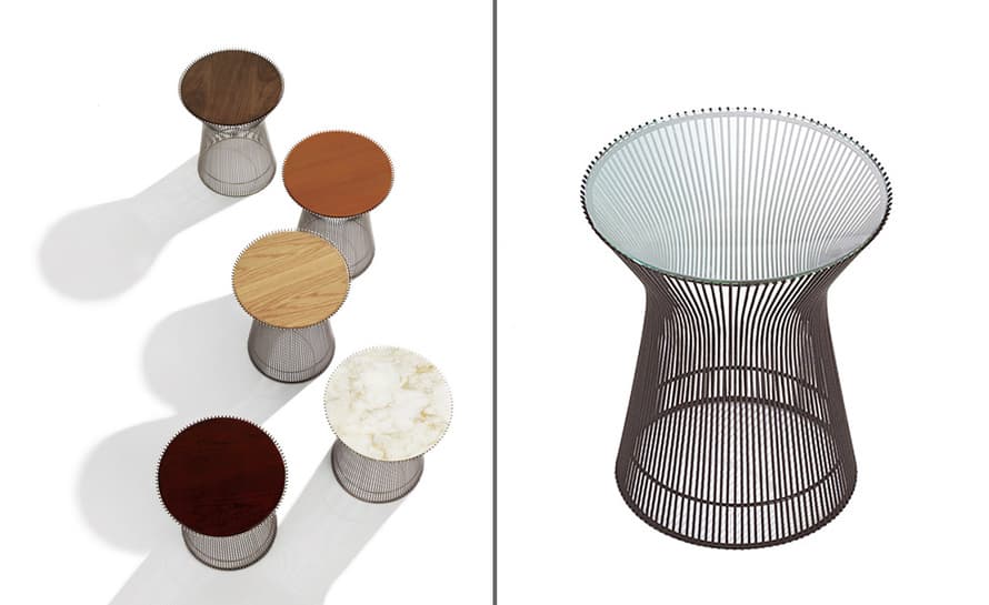 platner bronze side table