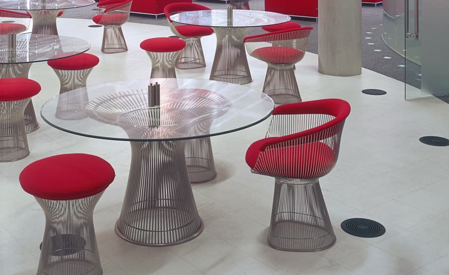 platner nickel dining table
