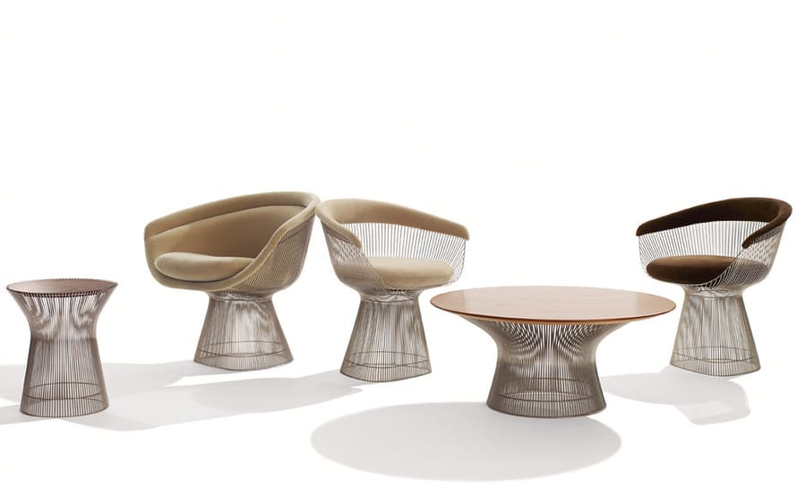 platner nickel side table