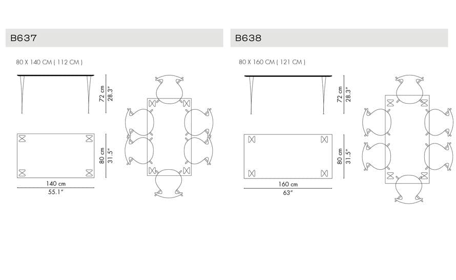 rectangular span leg table 55.1"