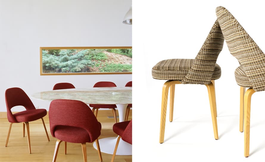 saarinen executive side chair with wood legs