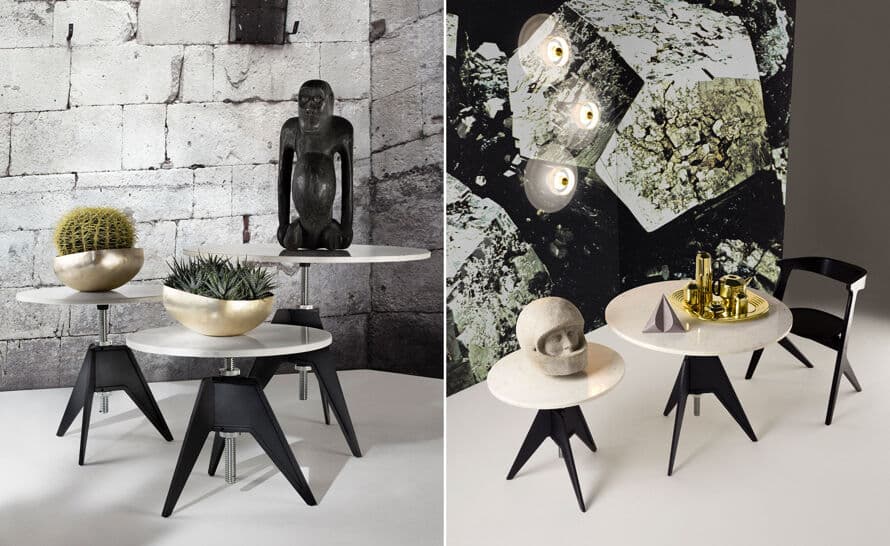 screw cafe table with round top