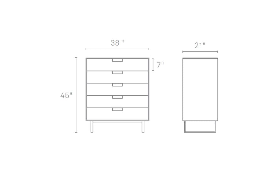 series 11 five drawer dresser