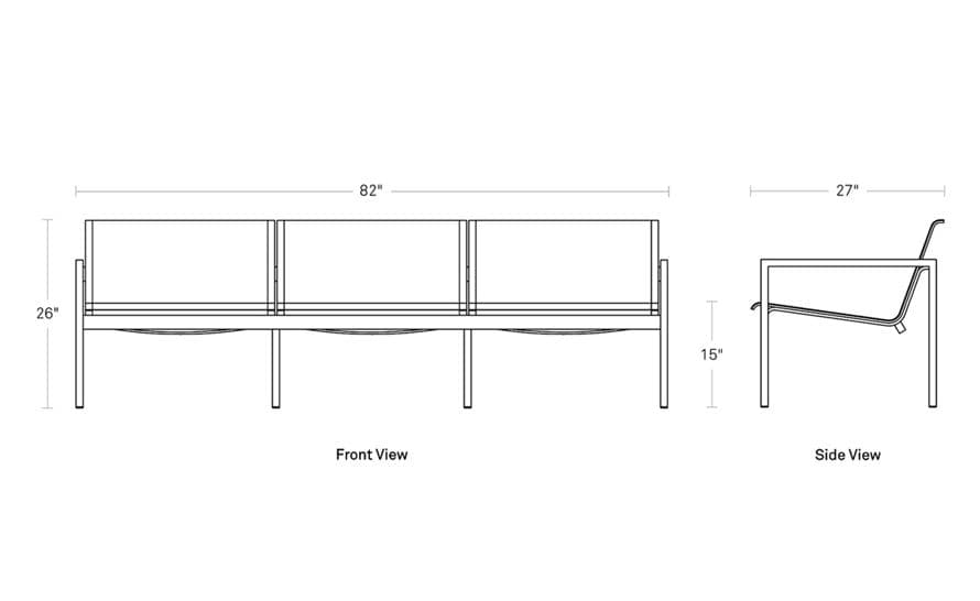 skiff outdoor 3 seat sofa