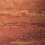 43.3" diameter - stone / burnt red travertine