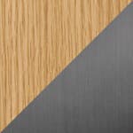 21" diameter / oak top - blonde M71 finish / brushed graphite base