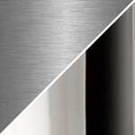 20" diameter / spun brushed stainless steel top / polished stainless steel base