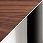 walnut top - 870 finish / polished stainless steel base