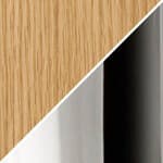 oak top - blonde M71 finish / polished stainless steel base, flute, & stem
