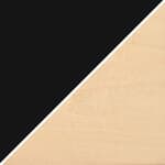 black lacquer top / natural birch legs