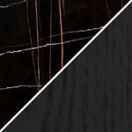 glossy sahara noir marble top / black stained oak base