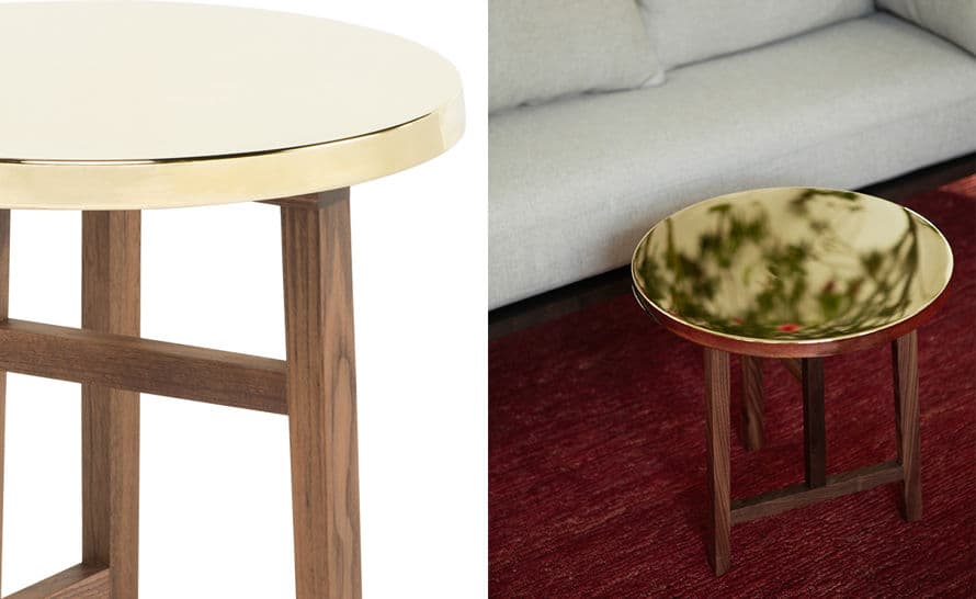 trio side table with brass top 754sb