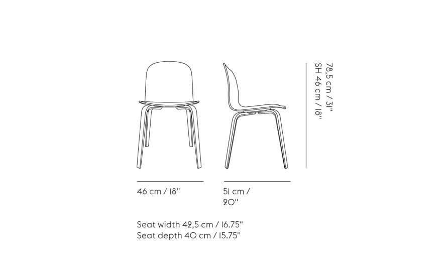 visu chair with wood base