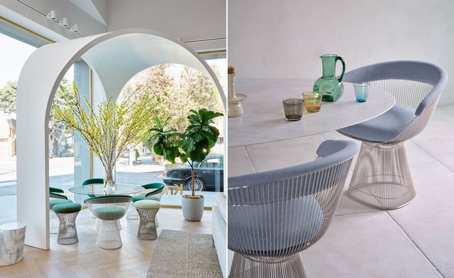 platner gold plated arm chair