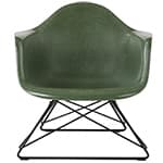 eames molded fiberglass armchair with low wire base