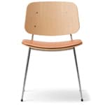 soborg upholstered seat chair with metal base