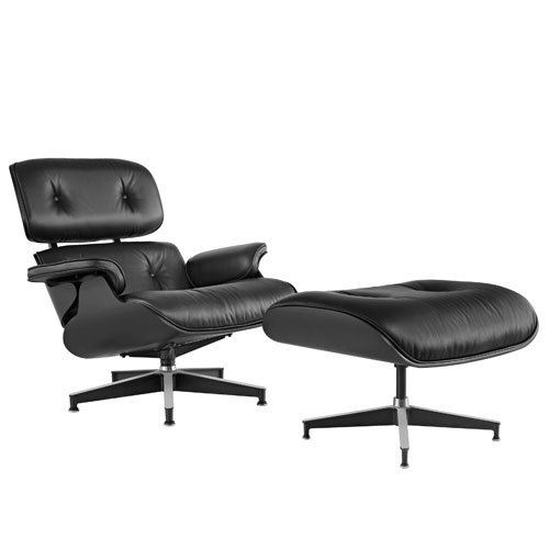ebony eames lounge chair & ottoman by Eames for Herman Miller