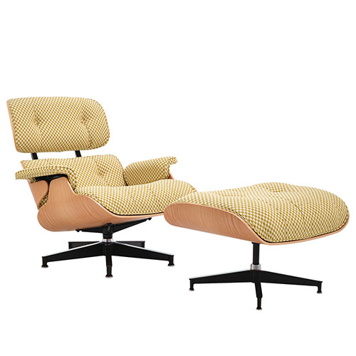 eames lounge chair & ottoman in fabric by Eames for Herman Miller