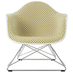 eames upholstered armchair with low wire base by Eames for Herman Miller