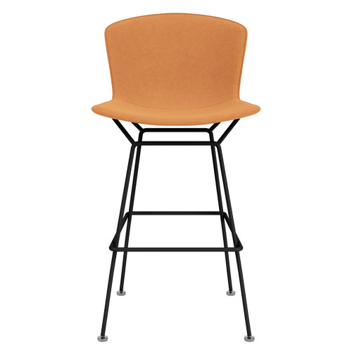 bertoia leather covered stool by Harry Bertoia for Knoll