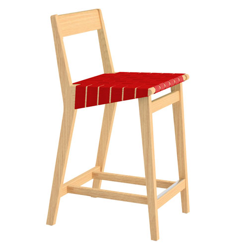 risom stool with wood back by Jens Risom for Knoll