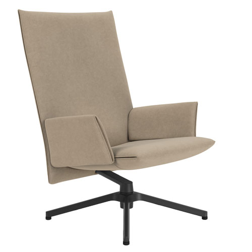 pilot high back lounge chair with upholstered arms by Barber & Osgerby for Knoll