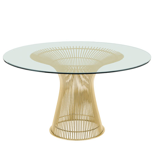 platner gold dining table by Warren Platner for Knoll