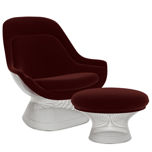 platner polished nickel easy chair by Warren Platner for Knoll